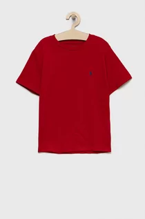 Koszulki dla chłopców - Polo Ralph Lauren t-shirt bawełniany dziecięcy kolor czerwony gładki - grafika 1