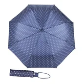 Parasole - Parasol damski składany Blue Drop automatyczny ze sznurkiem, granatowy - miniaturka - grafika 1