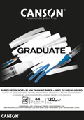 Podobrazia, bloki, papiery - Blok rysunkowy Graduate, A5, czarny - miniaturka - grafika 1