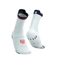 Skarpetki sportowe męskie - COMPRESSPORT Skarpetki do biegania wysokie ProRacing Socks V4 white/blues - miniaturka - grafika 1