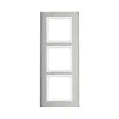 Klawisze i ramki - Berker Ramka potrójna potrójna pionowa B.7 - stal szlachetna/biały mat - miniaturka - grafika 1