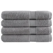 Ręczniki - vidaXL Ręczniki premium, 4 szt., szare, 100x200 cm, bawełna 100% - miniaturka - grafika 1
