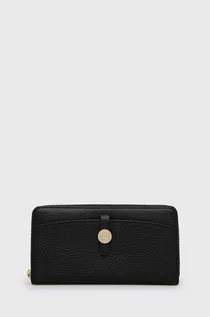 Portfele - Coccinelle portfel skórzany damski kolor czarny - grafika 1