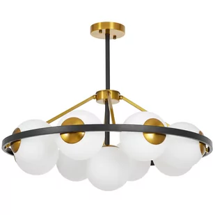 NOWOCZESNA LAMPA WISZĄCA CZARNO-MOSIĘŻNA DONZANO W9 - Lampy sufitowe - miniaturka - grafika 1