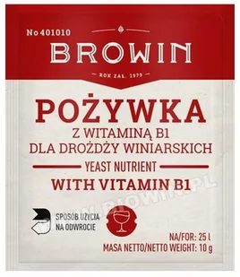 Browin Pożywka do drożdży winiarskich z witaminą B1 10g, marki po-B - Domowy wyrób alkoholu - miniaturka - grafika 1