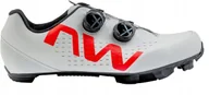 Buty rowerowe - BUTY ROWEROWE NORTHWAVE Rebel 3 Light Grey / Red Fluo - NOWY KOLOR! - miniaturka - grafika 1