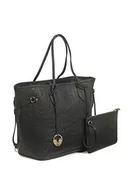 Torebki damskie - 19V69 WŁOCHY Women Shopper Bag LANA BLACK SILVER, Czarny - miniaturka - grafika 1