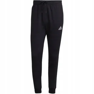 Spodnie męskie adidas Essentials Fleece Regular Tapered czarne HL2236 2XL - Dresy męskie - miniaturka - grafika 1