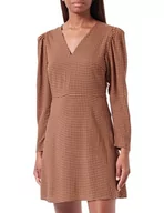 Sukienki - United Colors of Benetton Sukienka damska, Pied De Poule Brązowy E Beżowy 65w, XL - miniaturka - grafika 1