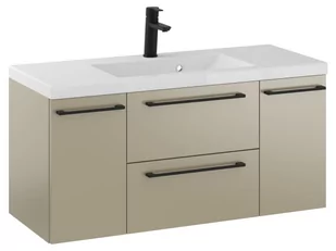 Szafka Wisząca Z Umywalką RON 100 cm D - Cappuccino Mat - Uchwyty Czarne Matowe - Szafki łazienkowe - miniaturka - grafika 1