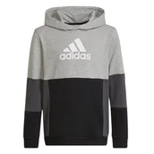 Bluzy dla dziewczynek - Bluza adidas Colourblock Hoodie HN8563 - czarno-szara - miniaturka - grafika 1