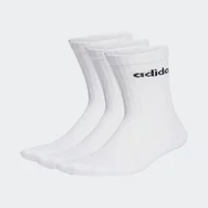 Skarpetki damskie - Skarpety wysokie unisex adidas Linear Crew Cushioned Socks 3 Pairs HT3455 white/black - miniaturka - grafika 1