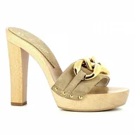 Klapki i japonki damskie - Beżowe klapki damskie CARINII - Carinii - miniaturka - grafika 1