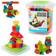 Klocki - KLOCKI KONSTRUKCYJNE JEŻYKI WAFLE EDUKACYJNE 200el. PREZENT DZIECKA ŚWIĘTA - miniaturka - grafika 1