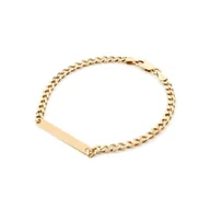 Bransolety męskie - Męska Bransoletka Prostokątna Blaszka, Łańcuszek Gruba Pancerka : Długość (Cm) - 23, Srebro - Kolor Pokrycia - Pokrycie Żółtym 18K Złotem,23 - miniaturka - grafika 1