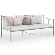 Sofy i kanapy - Sofa rozkładana Szara metalowa rama łóżka 90x200 cm - miniaturka - grafika 1