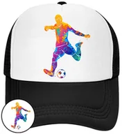 Czapki i chusty sportowe męskie - CZAPKA Z DASZKIEM PIŁKA NOŻNA DLA DZIECI SIATKA CZARNA BEJSBOLÓWKA - miniaturka - grafika 1