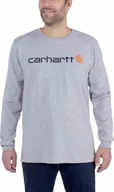 Koszulki męskie - Carhartt Koszulka Carhartt EMEA Signature L/S Grey - miniaturka - grafika 1