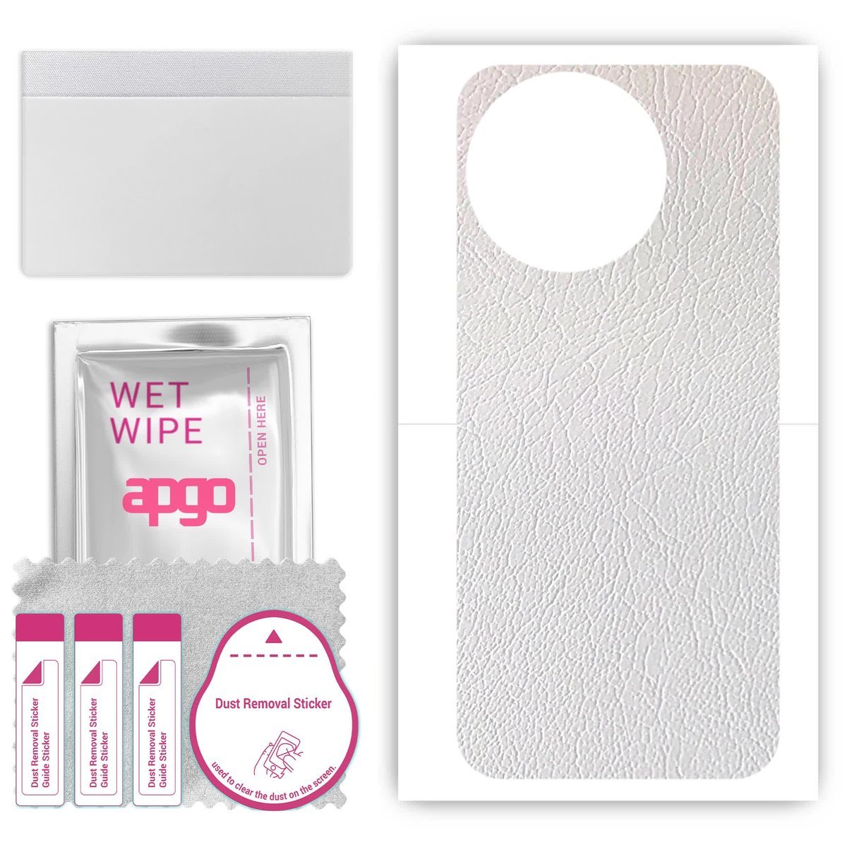 Folia naklejka skórka strukturalna na TYŁ do Vivo Y200i - Skóra Biała - apgo SKINS