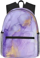 Plecaki szkolne i tornistry - Plecak szkolny Pastelowy fioletowy marmur na torbę studencką Casual Daypack Nastolatki Chłopcy z college'u Dziewczęta Lekki plecak podróżny do szko... - miniaturka - grafika 1