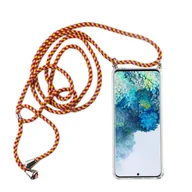 Etui i futerały do telefonów - Samsung Galaxy Etui na telefon komórkowy z łańcuszkiem Slim Cover Etui na telefon komórkowy z paskiem na sznurek, do telefonu komórkowego: Samsung Galaxy S20, wybierz pasek: czerwony kolorowy - miniaturka - grafika 1
