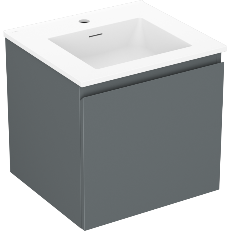 Mexen Orio szafka łazienkowa 50 cm z umywalką Otis, 1 szuflada, grafit mat/biała mat - 91A10-05047-1-BF66-W18M01