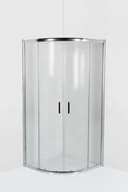 Kabiny prysznicowe - Hede Kabina prysznicowa półokrągła 90 cm chrom/transparentna - miniaturka - grafika 1