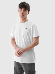 Męski t-shirt basic 4F 4FWMM00TTSHM2256 - biały - Koszulki sportowe męskie - miniaturka - grafika 1