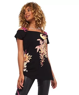 Joe Browns Damska koszula z kwiatowym nadrukiem pawa, czarna, 6, Czarny, 32 - Koszule damskie - miniaturka - grafika 1