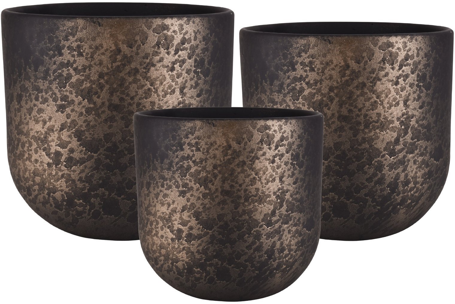 Direct Home and Garden Zestaw 3 szt Osłonka ceramiczna FARO starte złoto