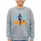 Piłka nożna - Bluza Szara Dziecięca Prezent Dla Fana Piłki Nożnej Super Piłkarz Wzory 164 - miniaturka - grafika 1