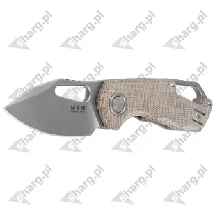 Nóż składany MKM Isonzo Clip Point Natural Canvas Micarta, Stonewashed M390 by Jesper Voxnæs (MK FX03M-3NC) - Noże - miniaturka - grafika 2