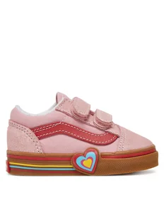Vans Sneakersy Old Skool V Heart VN000D4SBIY1 Różowy - Buty dla dziewczynek - miniaturka - grafika 1