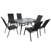 Meble ogrodowe - Patio DENVER KOMPLET MEBLI OGRODOWYCH 7 ELEMENTÓW ANTRACYT 47812 - miniaturka - grafika 1