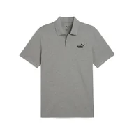 Koszulki sportowe męskie - Męska koszulka polo Essentials z logo No. 1 z piki PUMA Medium Gray Heather - miniaturka - grafika 1