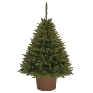 CHOINKA SZTUCZNA ŚWIERK SYBERYJSKI PREMIUM W OKRĄGŁEJ DONICY 110 CM X-CHOINKA - Choinki - miniaturka - grafika 1