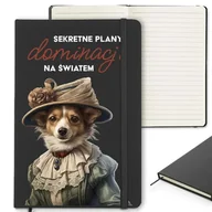 Notesy i bloczki - Notes Czarny W Linie Z Gumką PLANY DOMINACJI NAD ŚWIATEM 120 kartek Wzory - miniaturka - grafika 1