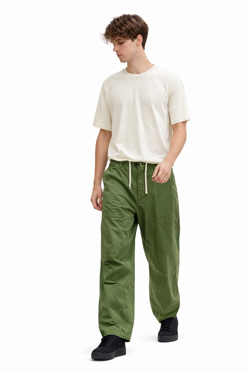 ENGINEERED GARMENTS ZIELONE SPODNIE BOJÓWKI Z KIESZENIAMI XL I2E