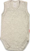 Body dla niemowląt - BODY ramiączko RAMKA bez rękawa Popiel MELANŻ r 74 KLEKLE - miniaturka - grafika 1