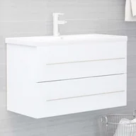 Meble łazienkowe - VidaXL Lumarko Szafka pod umywalkę, biała, 80x38,5x48 cm, płyta wiórowa 804701 VidaXL - miniaturka - grafika 1