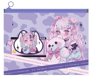 M&G, teczka b5 z suwakiem manga pink fantasy 1szt.mix - Teczki i skoroszyty - miniaturka - grafika 1