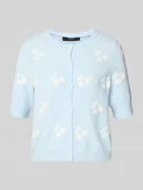 Swetry damskie - Kurtka z dzianiny o kroju slim fit ze wstawkami model ‘DOFFY INTARSIA’ - miniaturka - grafika 1