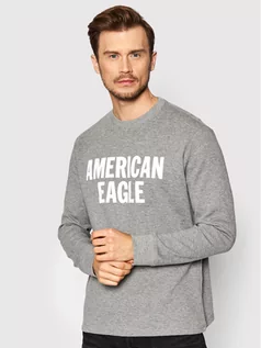 Swetry męskie - American Eagle Sweter 016-1175-5046 Szary Standard Fit - grafika 1