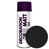 Farby wewnętrzne - Spray 400ml RAL 9005 czarny mat satyna Decoration Matt Deco Color 199005 - miniaturka - grafika 1
