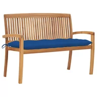 Ławki ogrodowe - VidaXL Sztaplowana ławka ogrodowa z poduszką, 128,5 cm, drewno tekowe 3063304 VidaXL - miniaturka - grafika 1