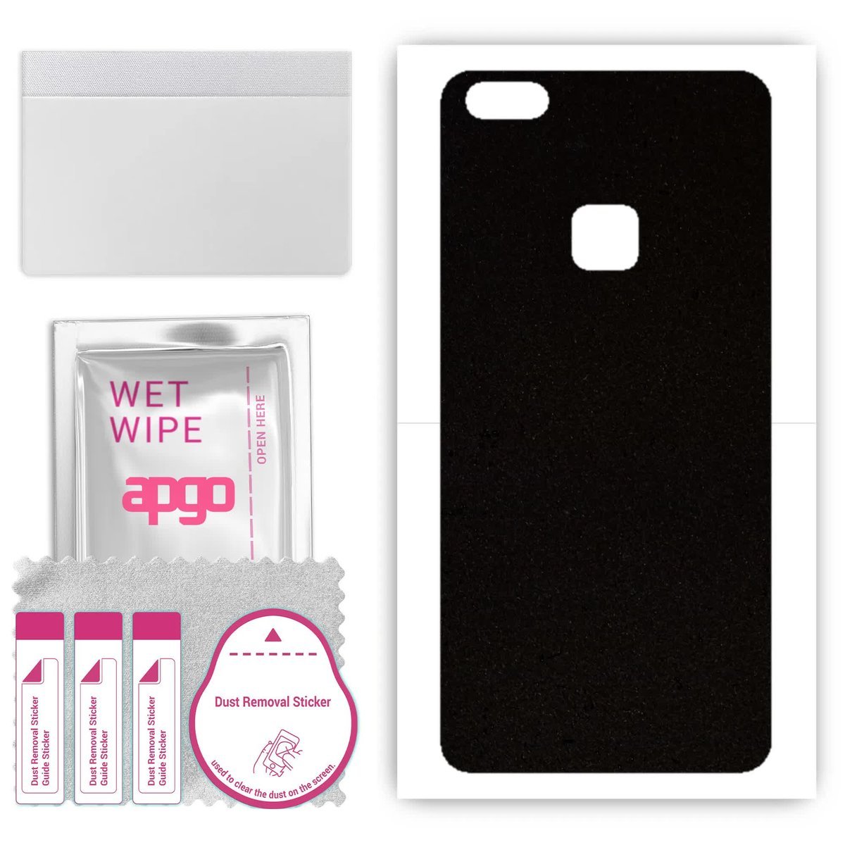 Folia naklejka skórka strukturalna na TYŁ Zamsz do Huawei P10 Lite - Zamsz Czarny - apgo SKINS