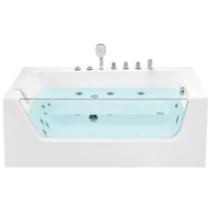 Wanny z hydromasażem - Wanna narożna lewa z hydromasażem 170 x 80 cm biała PUQUIO - miniaturka - grafika 1