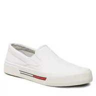 Trampki męskie - Tenisówki Tommy Jeans Slip On Canvas Color EM0EM01156 White YBR - miniaturka - grafika 1