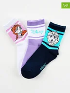 Skarpetki damskie - FROZEN Skarpety (3 pary) "Kraina Lodu" w kolorze granatowym, fioletowym i białym - miniaturka - grafika 1