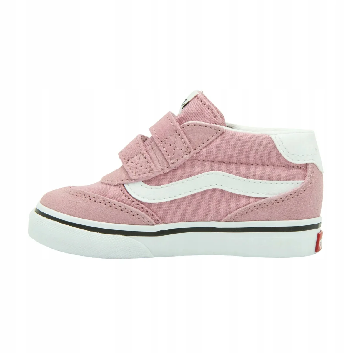 VANS BROOKLYN RÓŻOWE TRAMPKI DZIECIĘCE Z BIAŁYM PASKIEM I RZEPAMI 18 6OA